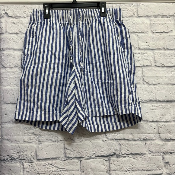 Lands' End Pants - Lands' End Womens Shorts High Rise Striped Blue White Size S Casual Comfort